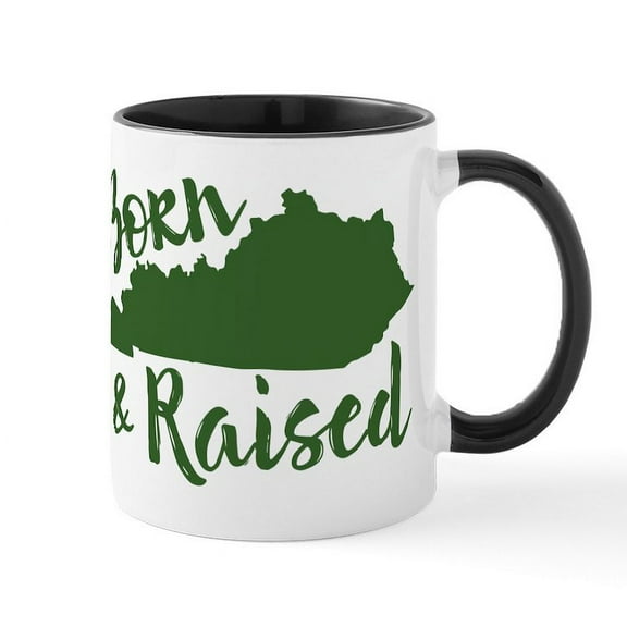 CafePress - Kentucky Born & Raised Mug - 11 oz Ceramic Mug - Novelty Coffee Tea Cup