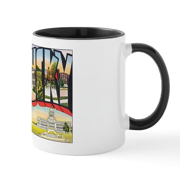 CafePress - Kentucky Postcard Mug - 11 oz Ceramic Mug - Novelty Coffee Tea Cup