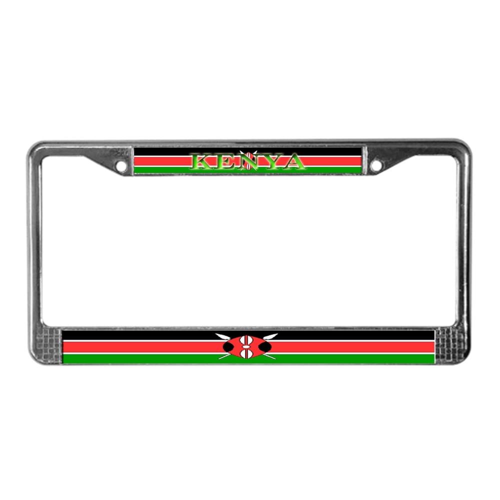 CafePress - Pink Glitter & Sparkles Backgr License Plate Frame - Chrome License Plate Frame, License Tag Holder
