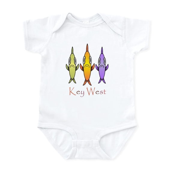 CafePress - Key West 3 Fishes Infant Bodysuit - Baby Light Bodysuit, Size Newborn - 24 Months