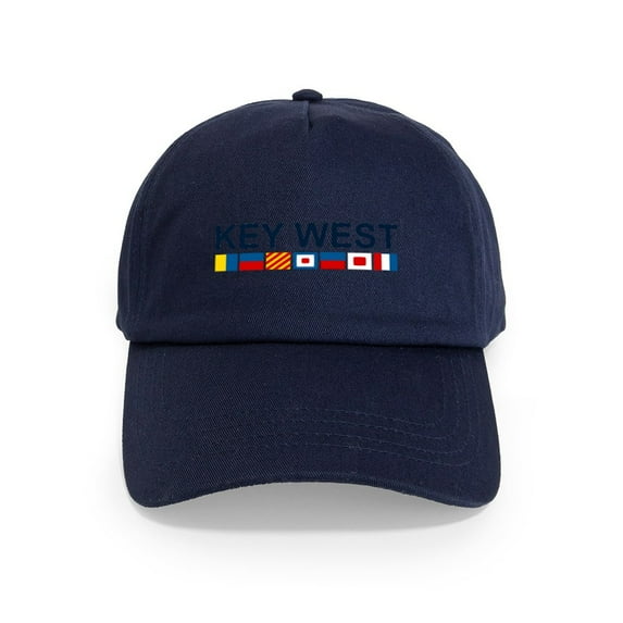 CafePress - Key West Nautical Flags. Cap - Adjustable 100% Brushed Unisex Casual Cotton Baseball Cap, Beige, 1