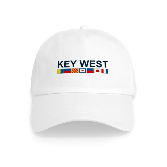CafePress - Key West Nautical Flags. Cap - Adjustable 100% Brushed Unisex Casual Cotton Baseball Cap, Beige, 1