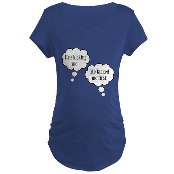 CafePress - Kicking Twins Maternity T Shirt - Maternity Dark T-Shirt