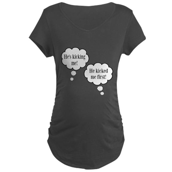 CafePress - Kicking Twins Maternity T Shirt - Maternity Dark T-Shirt