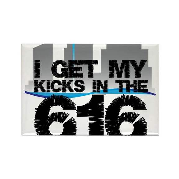 CafePress - Kicks In The 616 - Rectangle Magnet, 2"x3" Refrigerator Magnet