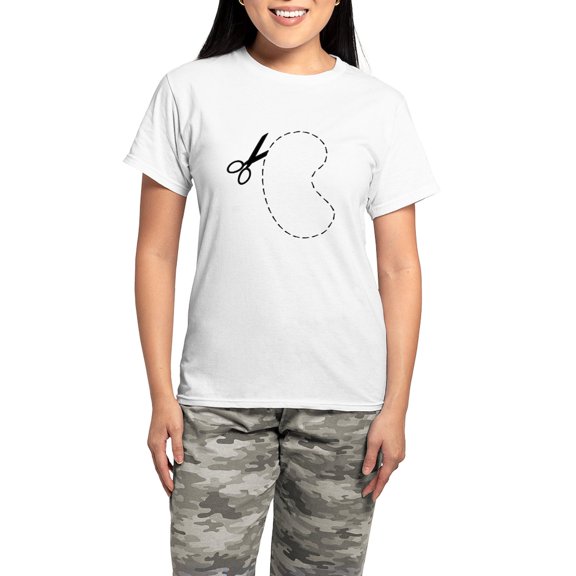 CafePress - Kidney Cutout Large Pajamas - Women's Short Sleeve Print T-Shirt and Pants Light Cotton Pajama Set