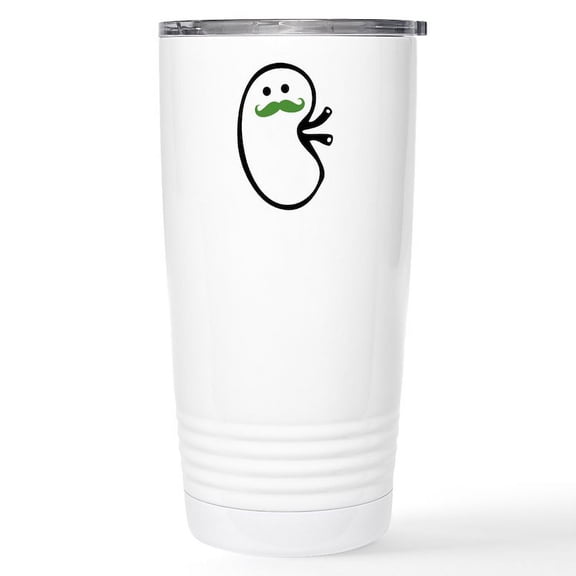 CafePress - Kidney Mustache Travel Mug - Insulated Stainless Steel Travel Tumbler 20 oz.