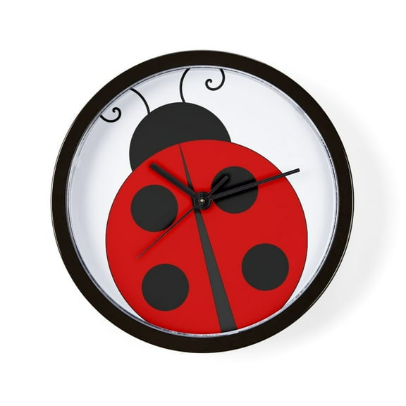 CafePress - Kids Theme Ladybug - 10" Quartz Analog Battery-Powered Modern Wall Clock, Unique