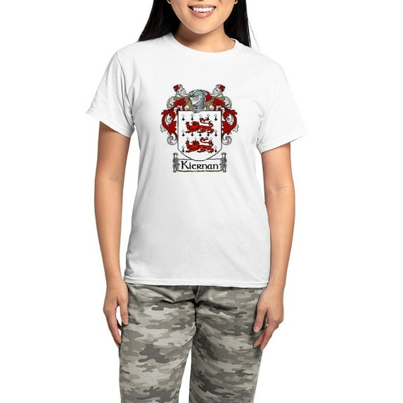CafePress - Kiernan Coat Of Arms Women's Light Pajamas - Women's Short Sleeve Print T-Shirt and Pants Light Cotton Pajama Set
