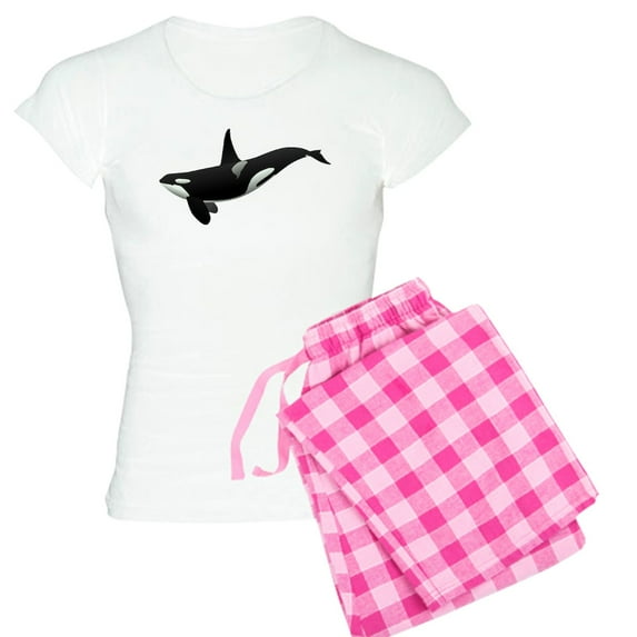 CafePress - Killer (Orca) Whale Pajamas - Women's Short Sleeve Print T-Shirt and Pants Light Cotton Pajama Set