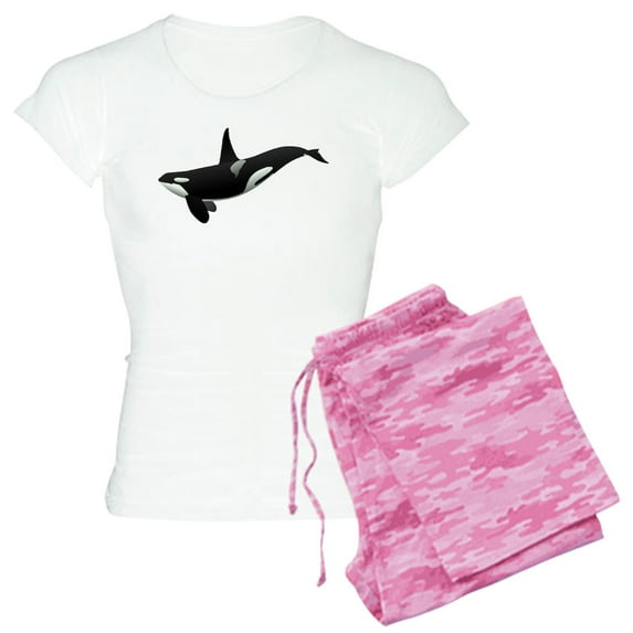 CafePress - Killer (Orca) Whale Pajamas - Women's Short Sleeve Print T-Shirt and Pants Light Cotton Pajama Set