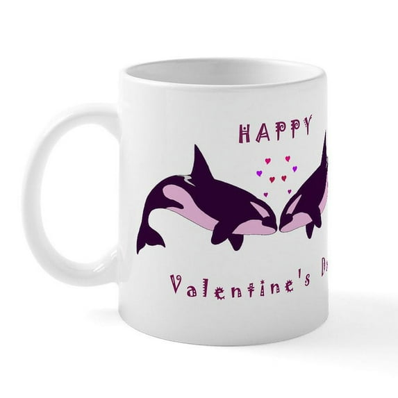 CafePress - Killer Whale Valentine Mug - 11 oz Ceramic Mug - Novelty Coffee Tea Cup