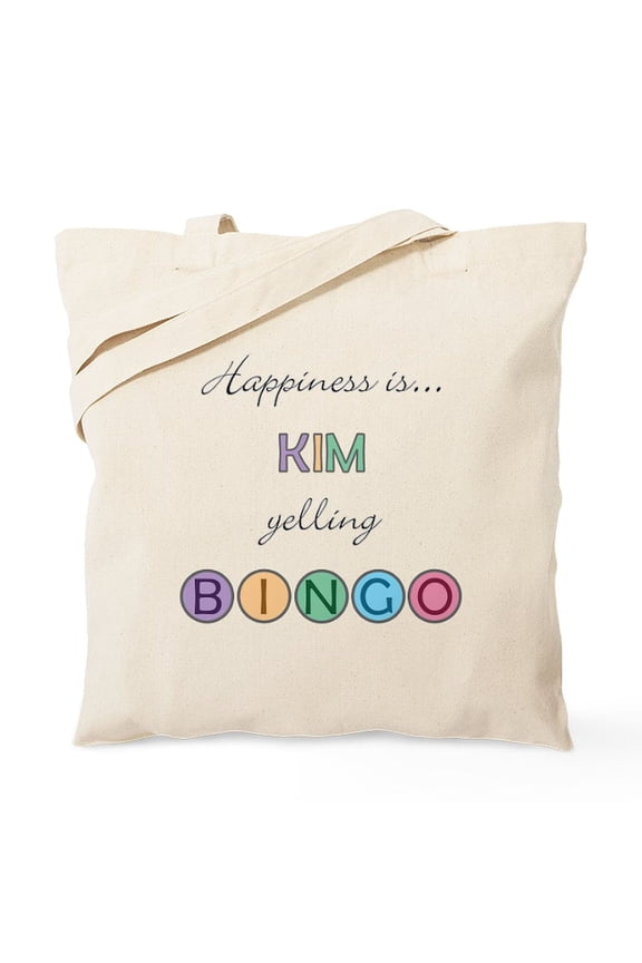 - Kim BINGO Tote Bag - Unisex Canvas Tote Bag, Beige, 1-Piece