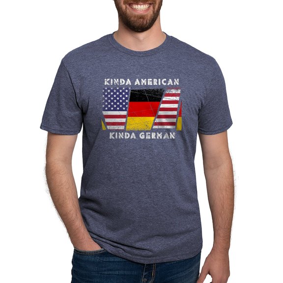 CafePress - Kinda American Kinda German Dual Citizen T Shirt - Mens Tri-blend T-Shirt