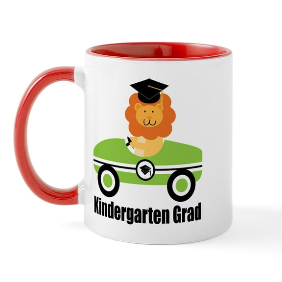 CafePress - Kindergarten Graduate Lion Mug - 11 oz Ceramic Mug - Novelty Coffee Tea Cup