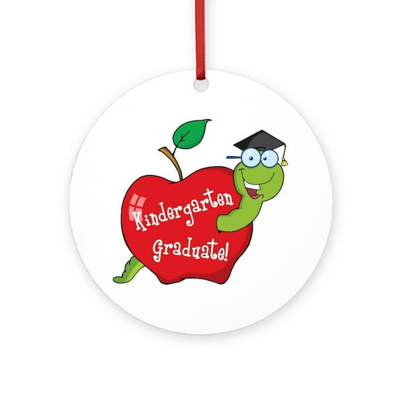 CafePress - Kindergarten Graduate -  Round Wood Ornament 4"