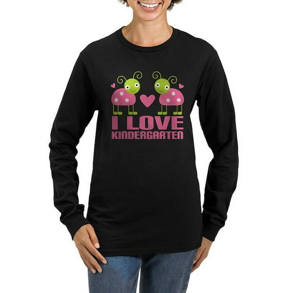CafePress - Kindergarten I Love Pink Ladybugs Long Sleeve T Sh - Women's Long Sleeve Graphic Tee Casual Fit