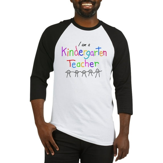 CafePress - Kindergarten Teacher Baseball Jersey - Cotton Baseball Jersey, 3/4 Raglan Sleeve Shirt