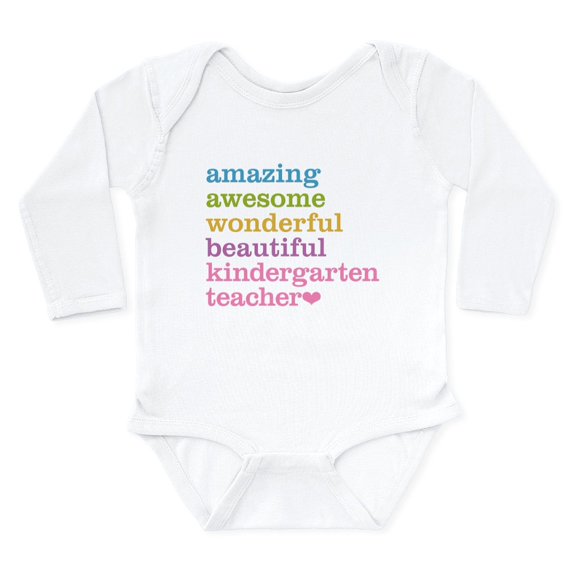 CafePress - Kindergarten Teacher Body Suit - Long Sleeve Cotton Baby Bodysuit