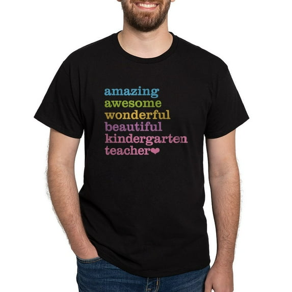 CafePress - Kindergarten Teacher Dark T Shirt - Men's Classic Graphic Cotton T-Shirt