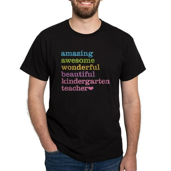 CafePress - Kindergarten Teacher Dark T Shirt - Men's Classic Graphic Cotton T-Shirt