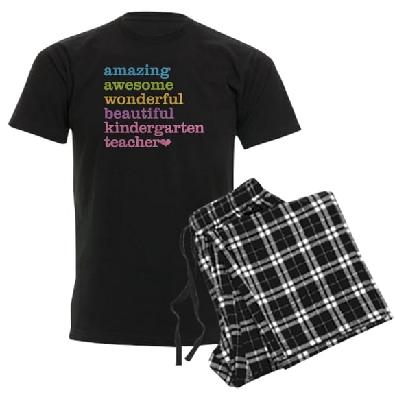 CafePress - Kindergarten Teacher Men's Dark Pajamas - Men's Dark Loose Fit Cotton Pajama Set