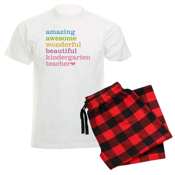 CafePress - Kindergarten Teacher Men's Light Pajamas - Men's Light Loose Fit Cotton Pajama Set