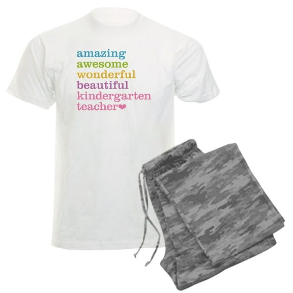 CafePress - Kindergarten Teacher Men's Light Pajamas - Men's Light Loose Fit Cotton Pajama Set