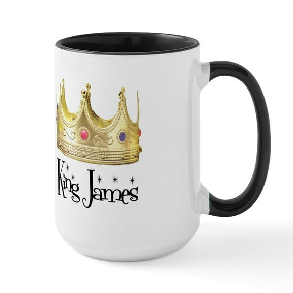 CafePress - King James Large Mug - 15 oz Ceramic Large White Novelty Mug
