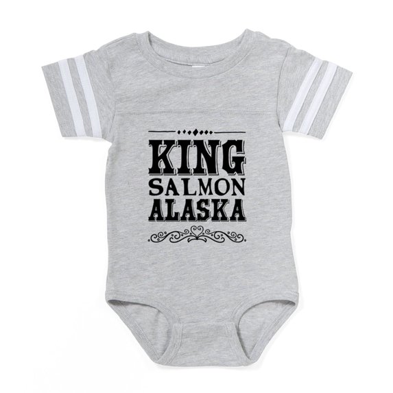 CafePress - King Salmon Alaska - Cute Infant Baby Football Bodysuit