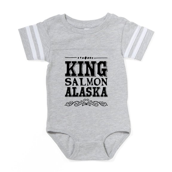 CafePress - King Salmon Alaska - Cute Infant Baby Football Bodysuit
