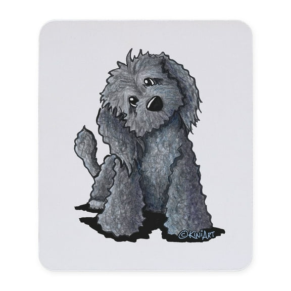 CafePress - Kiniart Black Doodle Dog Mousepad - Non-slip Rubber Mousepad, Gaming Mouse Pad