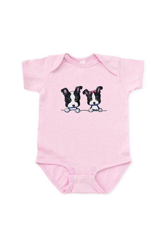 - Kiniart Boston Terrier Infant Bodysuit - Baby Light Bodysuit, Size Newborn - 24 Months