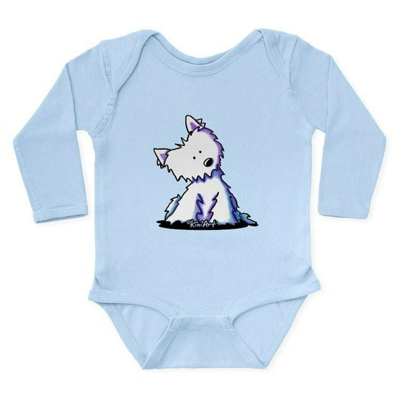 CafePress - Kiniart Curious Westie Long Sleeve Infant Bodysuit - Long Sleeve Cotton Baby Bodysuit