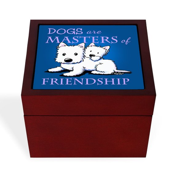 CafePress - Kiniart DOGS Are - Keepsake Box, Finished Hardwood Jewelry Box, Velvet Lined Memento Box