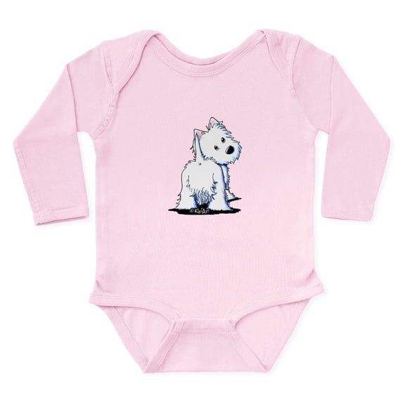 CafePress - Kiniart Fluffybutt Wes Long Sleeve Infant Bodysuit - Long Sleeve Cotton Baby Bodysuit
