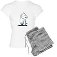 thumbnail image 1 of CafePress - Kiniart Fluffybutt Westie - Women's Light Pajamas, 1 of 4