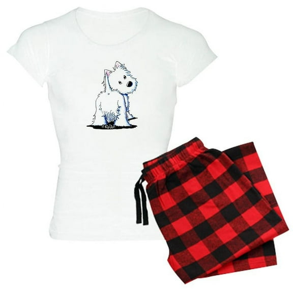 CafePress - Kiniart Fluffybutt Westie - Women's Light Pajamas