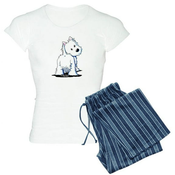 CafePress - Kiniart Fluffybutt Westie - Women's Light Pajamas