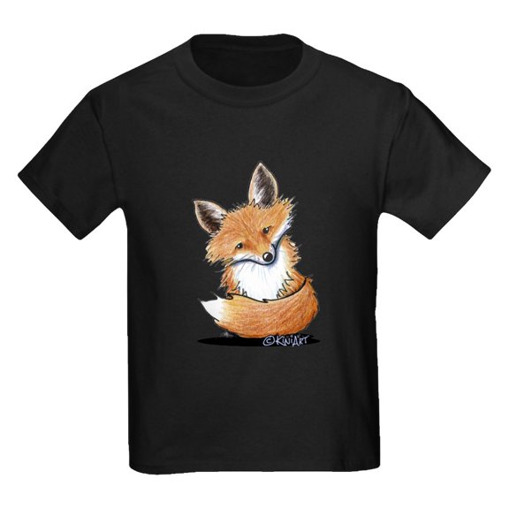 CafePress - Kiniart Fox Kids Dark T Shirt - Dark T-Shirt Kids XS-XL