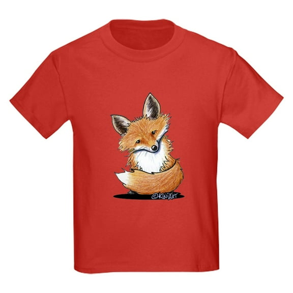 CafePress - Kiniart Fox Kids Dark T Shirt - Dark T-Shirt Kids XS-XL