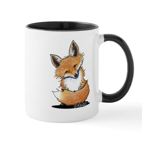 CafePress - Kiniart Fox Mug - 11 oz Ceramic Mug - Novelty Coffee Tea Cup