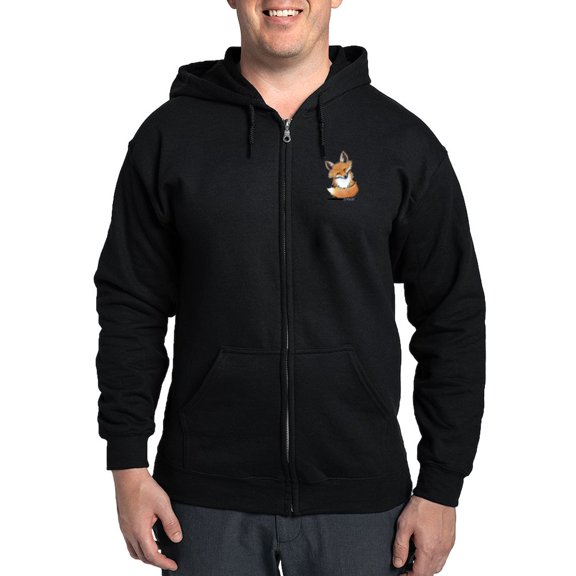 CafePress - Kiniart Fox Zip Hoodie (Dark) - Zip Hoodie, Classic Hooded Sweatshirt with Metal Zipper