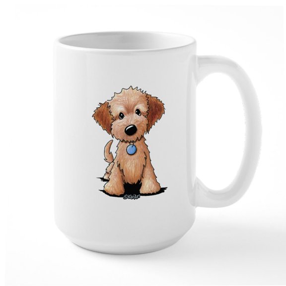 CafePress - Kiniart Goldendoodle Puppy Large Mug - 15 oz Ceramic Large White Nolvety Mug
