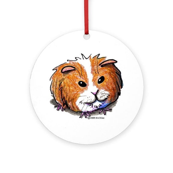 CafePress - Kiniart Guinea II - Round Wood Ornament 4"