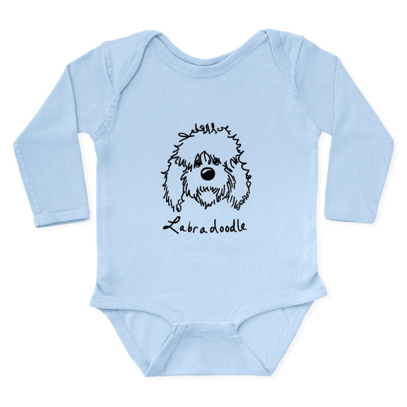 CafePress - Kiniart Labradoodle Ar Long Sleeve Infant Bodysuit - Long Sleeve Cotton Baby Bodysuit