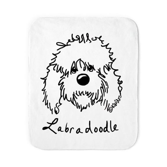CafePress - Kiniart Labradoodle - Sherpa Fleece Throw Blanket 60" x 50"