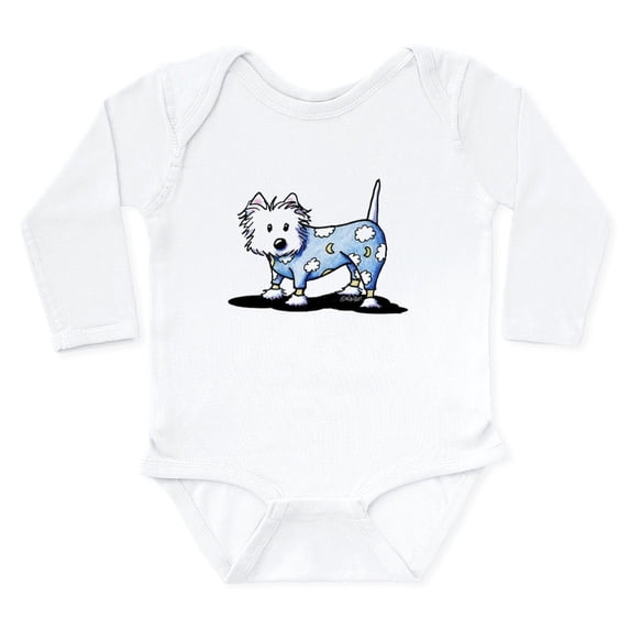 CafePress - Kiniart Pjs Westie Long Sleeve Infant Bodysuit - Long Sleeve Cotton Baby Bodysuit