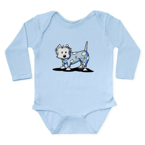 CafePress - Kiniart Pjs Westie Long Sleeve Infant Bodysuit - Long Sleeve Cotton Baby Bodysuit