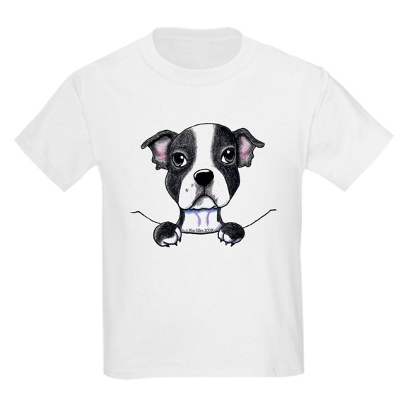 CafePress - Kiniart Pocket Boston Kids Light T Shirt - Light Classic Kids Graphic, Short Sleeve T-Shirt, Sizes XS-XL